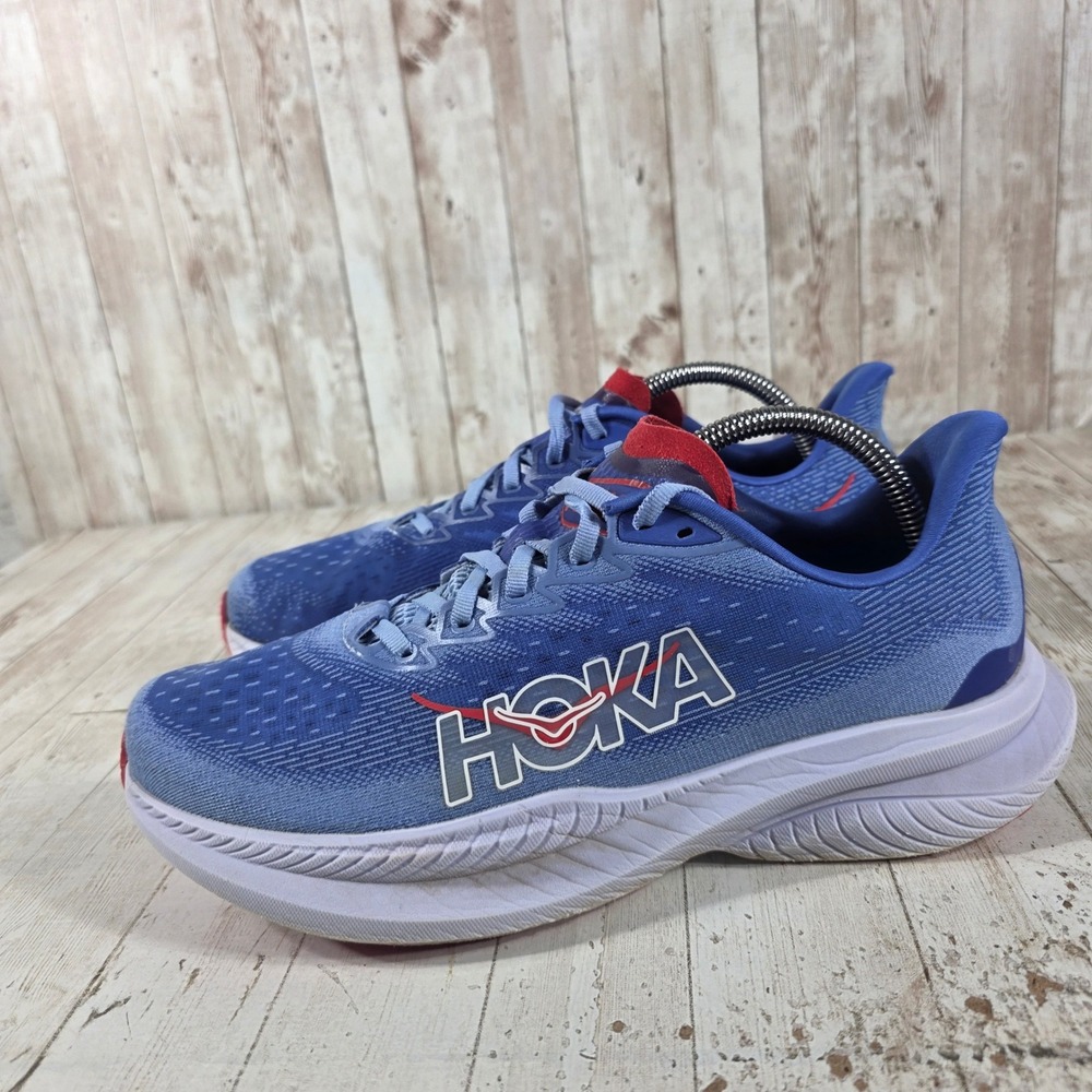 Hoka One One Mach 6 Blue Red Running Shoes 1147810 MLL Womens 10.5B - Picture 4 of 8